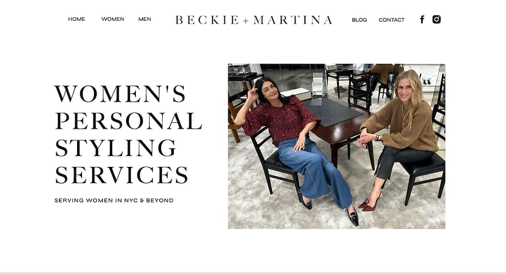 beckie and martina hero section